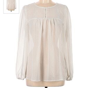 Banana Republic White Polka Dot Blouse